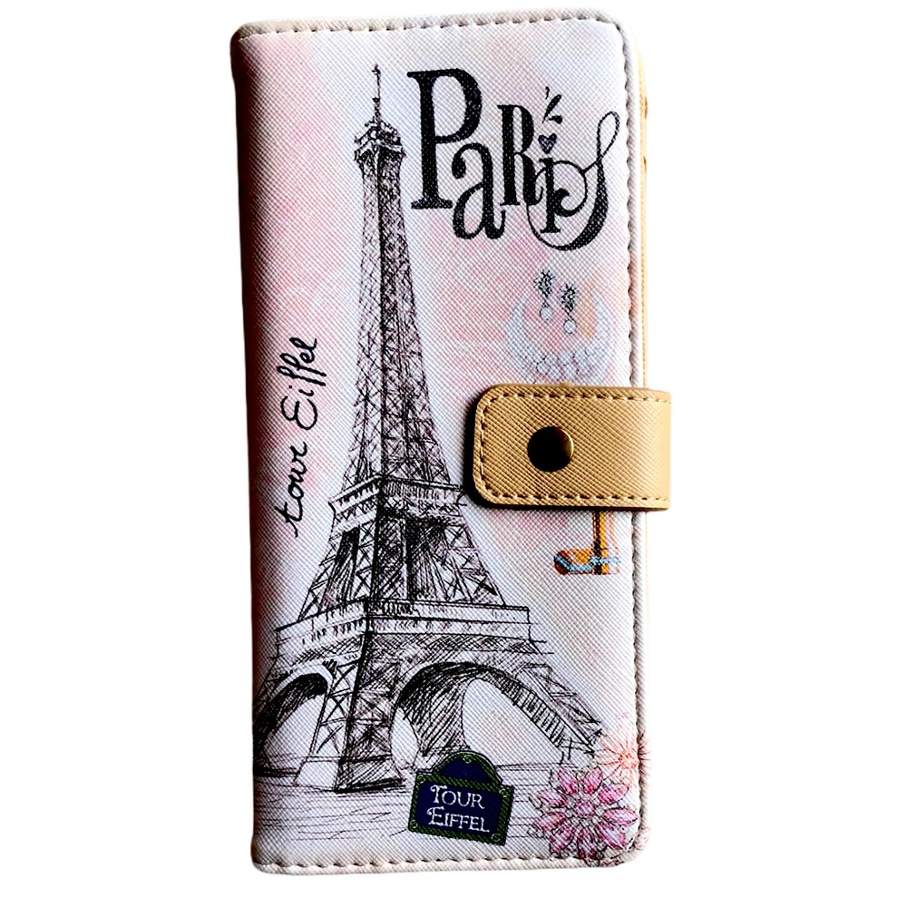 Eiffel Tower Paris Women's Wallet - Pink and Tan